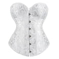 thumbnail image 1 of PEASKJP Combinaison Gainante pour Femmes Col Rond Manches Courtes String Doux Contrôle du Ventre, Blanc TTG, 1 of 4