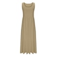 thumbnail image 4 of Liquidation d'Été 2025! Robe Grande Taille pour Femmes, Robe d'Été en Coton et Col Rond Sans Manches Longue, 4 of 5