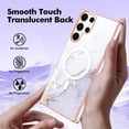 thumbnail image 5 of TECH CIRCLE Strong Magnetic Samsung Galaxy S22 Ultra Case, Compatible with MagSafe Military Grade Drop Protection Colorful Marble Slim Phone Cover for Galaxy S22 Ultra 6.8" 2022,White Marble, 5 of 6