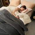 thumbnail image 4 of Newxiaaa New Bed Blankets, Multifunctional Milk Velvet Lambswool Double Layer Blanket for Couch & Bed, Soft and Cozy Warm Plush Fluffy Blanket All Seasons Suitable 200x150cm (Dark Gray), 4 of 6