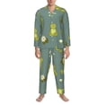 thumbnail image 4 of Bingfone Men'S Pajama Set 2 Piece Loungewear Pjs, Long Sleeve With Pajama Pants-Cute Yoga Frogs, 4 of 9