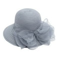 thumbnail image 2 of Women's British Style Fascinator Sun Hat, Elegant Dress Hat for Summer Church Tea Party Wedding Travel, Thoughtful Gift(One size,Gray), 2 of 2