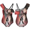 thumbnail image 6 of 2024 Joker Folie A Deux One-Piece Swimsuit for Girls Adjustable One Shoulder Ruffled Swimwear Summer Beach Kids Bathing Suits Sizes 6-12Y, 6 of 7