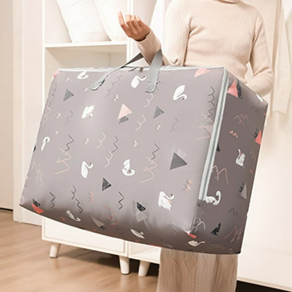 Clothing Storage Bags With Handle And Zipper Travel Moving Bags For Small Clothes Throw Pillows Quilts Fabric