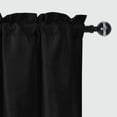 thumbnail image 3 of JIUZHEN Valance Curtains for Kitchen Window Valances for Living Room/Basement Window Curtains Bathroom Thermal Insulated Short Rod Pocket Curtain Panels, Black,60 x 18 Inches,1 Panel, 3 of 7