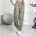 thumbnail image 2 of Womens Camo Sweatpants Drawstring High Waisted Lounge Pants Maple Leaf Print Workout Trousers Wide Leg Active Joggers Pants with Pockets light gray Medium, 2 of 6