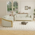 thumbnail image 7 of Wiilayok 84" Velvet Luxury 3 Seat Sofa, Mid-Century Classic Chesterfield Sofa Couch With Button Tufted,Golden Lines for Living Room,Beige, 7 of 7