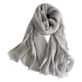 thumbnail image 2 of Cotton Blend Soft Scarf for Women Men Solid Color Iimitation Cotton Linen Thin Scarf with Fringed Edges Linen Scarf Shawl Travel Women's Scarf, 2 of 4