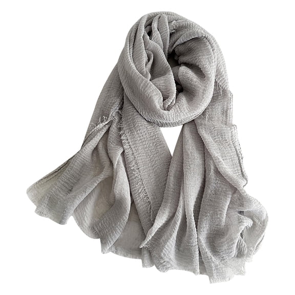 Cotton Blend Soft Scarf With Fringed Edges Linen Scarf Shawl,Travel Scarf Multicolor One Size
