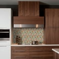 thumbnail image 6 of Mi Alma Peel & Stick Tiles - Blue Brown Floral Vinyl Backsplash 12x12, 6 of 14