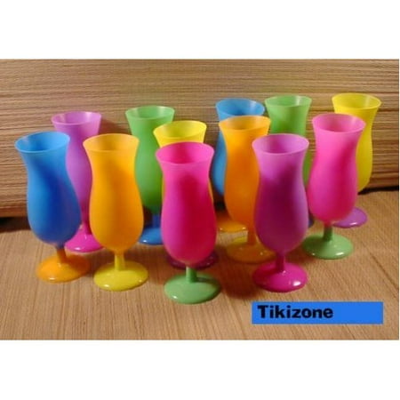 Tone Multicolored Glass - 12 Multicolored Tropical Hurricane Glasses