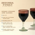 thumbnail image 3 of Segunda Vida Rosado Stemmed Wine Glasses, Made in Mexico, 13oz Set of 2, 3 of 7