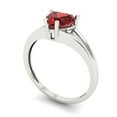 thumbnail image 2 of Solitaire Engagement Ring for Women - 1ct Natural Garnet in 14K White Gold Promise Ring, 2 of 5
