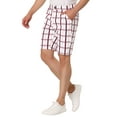 thumbnail image 4 of INSPIRE CHIC Men's Plaid Shorts Checked Regular Fit Flat Front Dress Shorts, 4 of 6