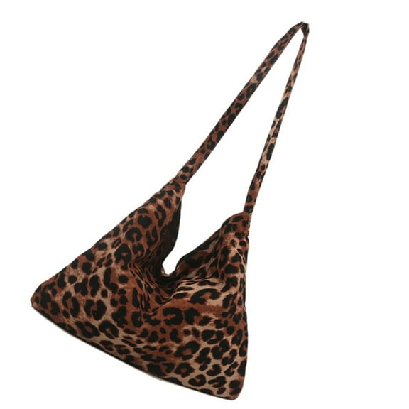 YIEMEEN Leopard Print Canvas Shoulder Bag High Capacity Commuting Handbag for Women Girl