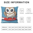 thumbnail image 5 of Orinice Owl Graphic Decorative Cushion Throw Pillow Cover for Home Couch Living Room Bed Sofa, Short Plush 1PC 24x24in, 5 of 5