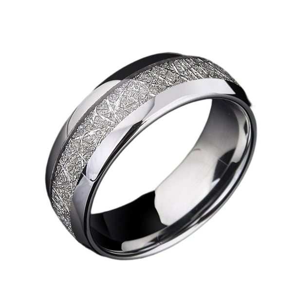 Anillo de acero inoxidable a la moda para hombre, joyería decorativa, anillos delicados, regalo para boda, fiesta de compromiso, trabajo diario Ropa, zapatos y accesorios Miscelánea Plata Talla 13 Qarigey AP014615-16