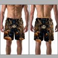 thumbnail image 3 of luoweisi Men's Beach Shorts Quick Dry Swim Trunks with Mesh Lining Halloween Scarecrow L, 3 of 5