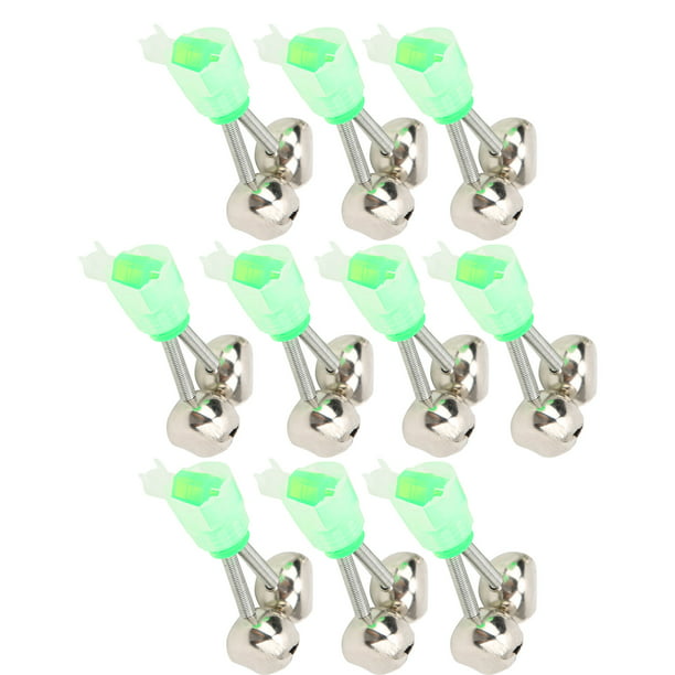 Spptty 10Pcs Twin Spiral Bells Fishing Bite Alarms Outdoor Night
