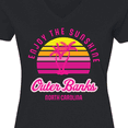 thumbnail image 4 of Inktastic Summer Enjoy the Sunshine Outer Banks North Carolina in Pink Women's V-Neck T-Shirt, 4 of 5