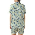 thumbnail image 3 of Lotusprinthandmade Blueberry & Lemon All-over Print Satin Short-Sleeve Pajamas Set (S), blueberry lemon pajama set, halloween fruit pajamas, 3 of 7