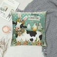 thumbnail image 2 of Leisuo Happy Easter Cow Rooster Decorative Throw Pillow Covers, Farm Animal Bunny Ears Flower Cushion Case Decor, Plaid Polka Dot Stripes Farmhouse Decoration for Sofa Couch, 2 of 5