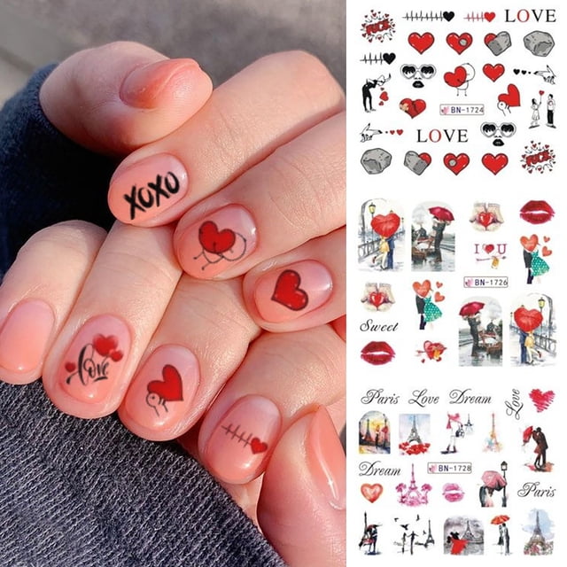 Lubelski Nail Sticker Romantic DIY Ultra Thin Valentine DIY Design Decals Manicure Sticker for Manicure