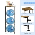 thumbnail image 3 of 3-Tier Heavy-Duty 5-Gallon Water Bottle Rack with Top Shelf for Home, Office, and Kitchen， Brown, 3 of 5