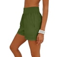 thumbnail image 5 of BLVB Women Elastic Waist Shorts Wide Leg High Waist Summer Casual Bermuda Beach Shorts with Pockets, 5 of 7