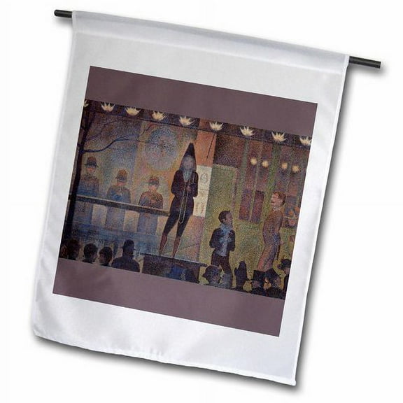 3dRose, Circus Sideshow, 1887 by Georges Seurat Man Playing a Trombone, 12 x 18 inch Garden Flag