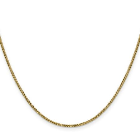 Round Hollow Rolo Chain - 14k Yellow Gold 1.50mm Hollow Round Box Chain