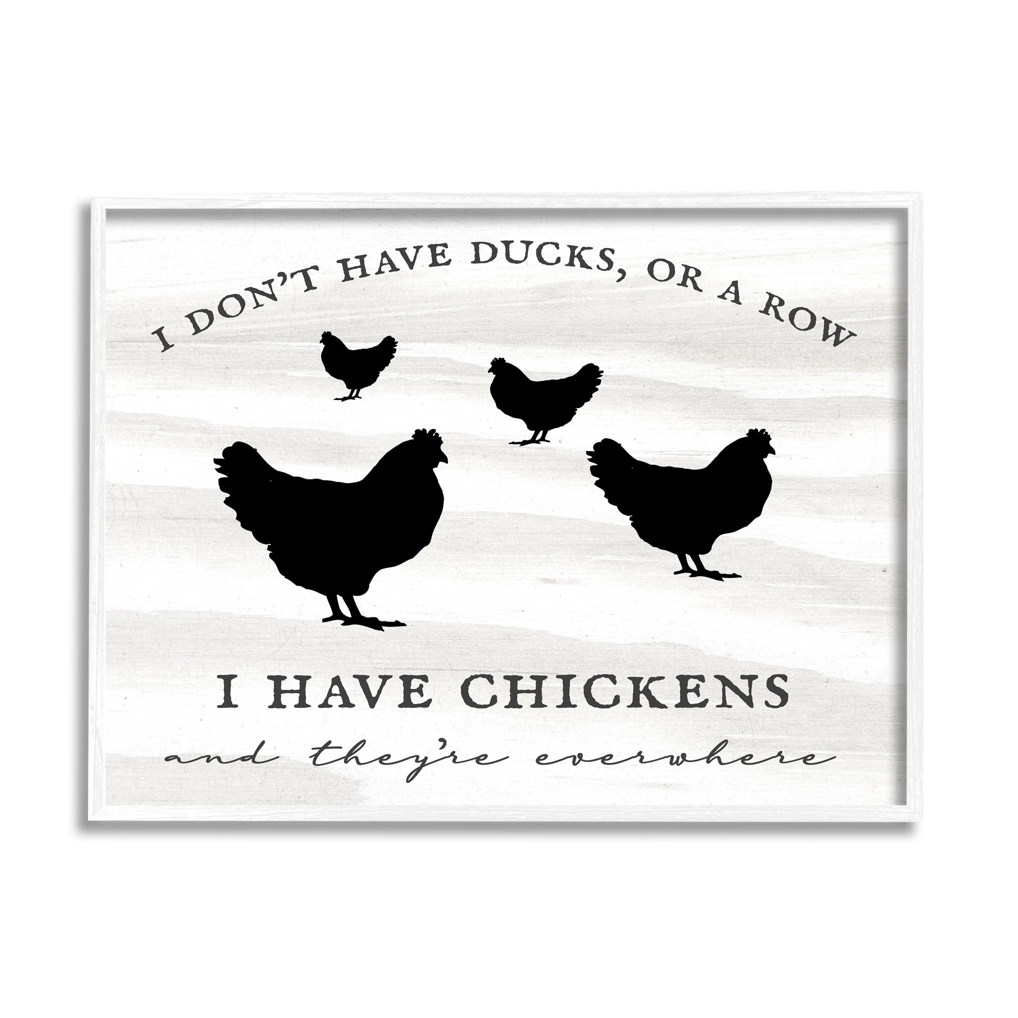 Stupell Industries I Have Chickens Fun Farmhouse Country Typography Sign Graphic Art White Framed Art Print Wall Art, Design by Daphne Polselli