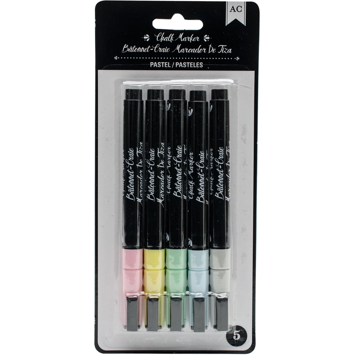 American Crafts Erasable Chalk Markers 5/PkgPastels
