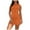 Orange, variant on Women's Sleeveless Tank Ruched Casual Knee Length Bodycon Sundress Basic Fitted Dress