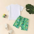 thumbnail image 5 of UAYOTSE Kid Toddler Boy Summer Clothes Hawaiian Jungle Short Sleeve T-Shirt + Shorts 2PC Summer Outfits Set,18-24 Months White, 5 of 9