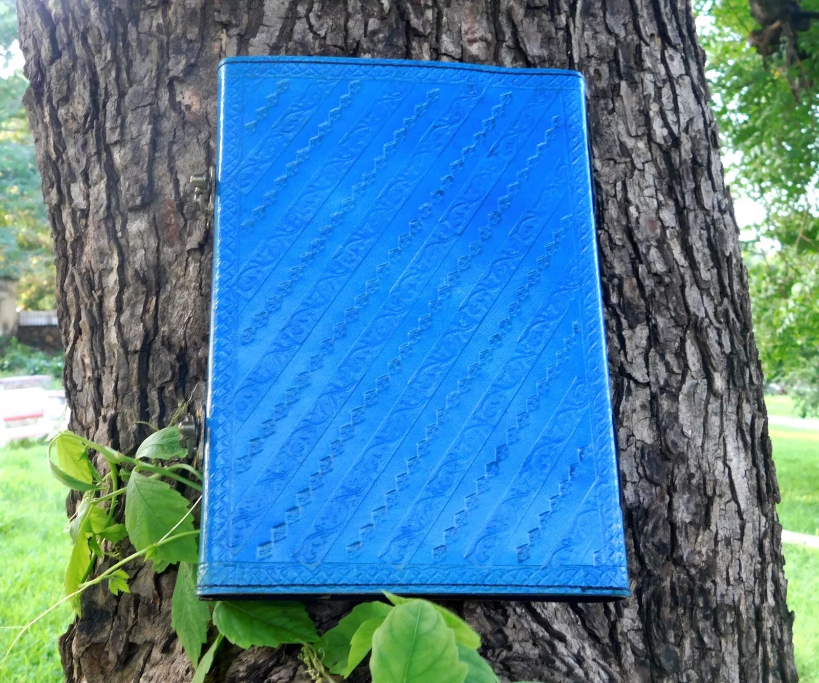 Handcrafted Embossed Design Vintage Leather Bound Journal Seven Chakra Stone with Symbol Diary Blank Notebook For Men & Women