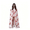 Adult white, variant on AoDai Halloween blood-stained hooded long coat, party costume cosplay attire, suitable for Halloween, theme performances, etc.