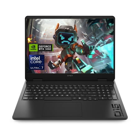 HP OMEN 16" FHD+ 144Hz RTX 5060 Gaming Laptop, Intel Ultra 7 255H, 16GB RAM, 512GB SSD, Black