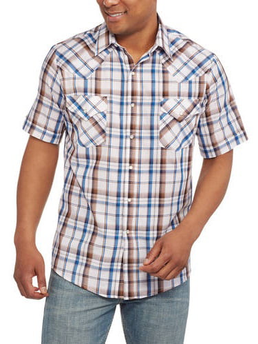 Plains Men's Short Sleeve Western Shirt - Walmart.com