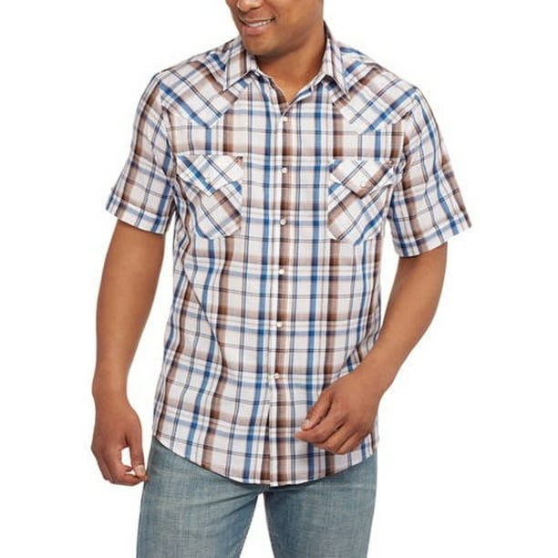 Plains Men's Short Sleeve Western Shirt - Walmart.com