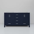 thumbnail image 4 of Jacques 60 in. W x 22 in. D Navy Blue Double Bath Vanity and Carrara Marble Top, 4 of 9