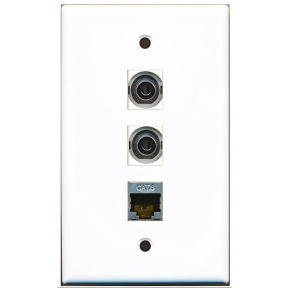 RiteAV - 1 Port Shielded Cat6 Ethernet 2 Port 3.5mm Wall Plate