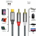 thumbnail image 6 of USB C to 2 RCA Audio Cable, 1.9 Ft Type-C to RCA Male to Male Y RCA Splitter, 2RCA Jack USB-C Audio Cable for Phone,Tablet, Home Theater, DVD, Amplifier, Speaker, Car Stereo, 6 of 6