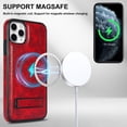 thumbnail image 5 of ELEHOLD Case for iPhone 11 Pro Max, Luxury PU Leather Anti-Scratch Magnetic Case with Invisible Kickstand for MagSafe Accessory,Winered, 5 of 8
