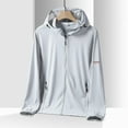 thumbnail image 2 of Mrmaere Men's UPF 50+ Sun Protection Translucent Hooded Jacket Lightweight Outdoor Cycling Coat Gray XXXL, 2 of 9