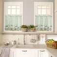 thumbnail image 4 of Fall White Green Pumpkin Kitchen Curtains and Valances Set, Rod Pocket Curtains Tier Farmhouse Window Curtains 36 Inch Length, Thanksgiving Flower Lattice 3 Piece Kitchen Curtains Set, 4 of 6