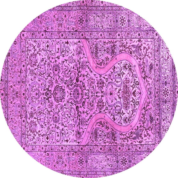 Ahgly Company Indoor Round Persian Purple Traditional Area Rugs, 4' Round