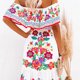 thumbnail image 5 of Vestido Largo Básico Impresión de vestido largo básico de gran tamaño para mujer elegante ropa diaria (blanco M) Cgtredaw para Mujer Blanco T L, 5 of 6