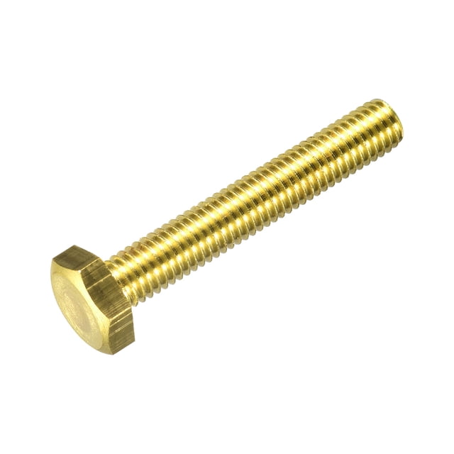 Unique Bargains Brass Hex Bolts, M8x50mm 1 Pack Fully Thread Grade 4.8 Machine Screws