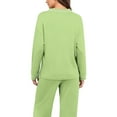 thumbnail image 5 of MGDXOX Womens Pajama Sets Long Sleeve Pajamas for Women Sets 2 Piece Lounge Sets Soft Pj Sets Fall Sleepwear with Pockets Green M, 5 of 8